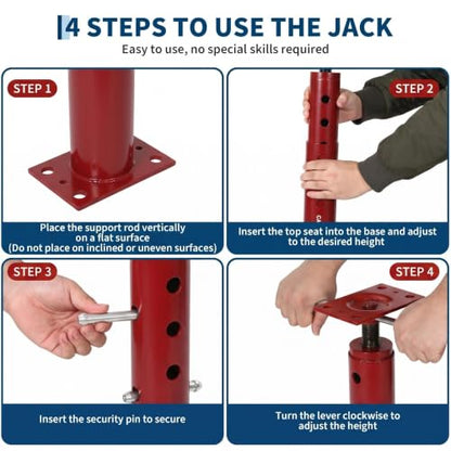OUTLANE House Floor Jacks, 2 Pack 19"-36" Adjustable Jack Post 18000 LBS - color: Red, size: 19"-36"