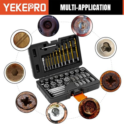 40PCS Metric Bolt & Screw Extractor Set and Left Hand Drill Bit Set - size: 40PCS