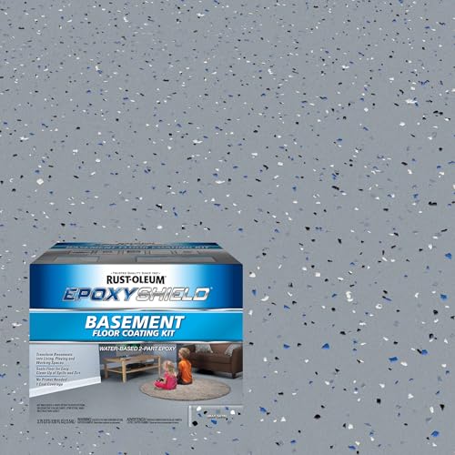 Rust-Oleum EpoxyShield Satin Gray Basement Floor Coating Kit - color: Gray