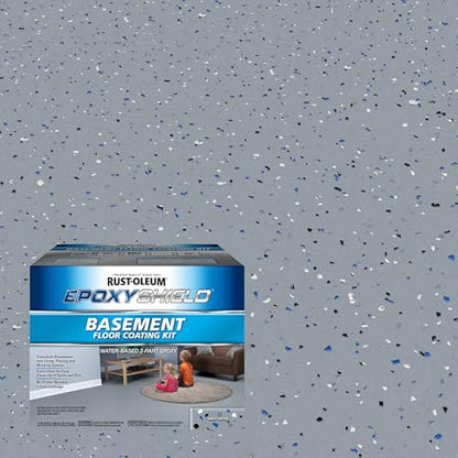 Rust-Oleum EpoxyShield Satin Gray Basement Floor Coating Kit - color: Gray