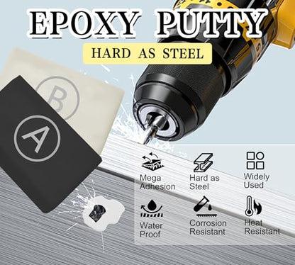 Epoxy Putty, 12oz Fast Repair Black Epoxy Sculpt Clay - color: Black