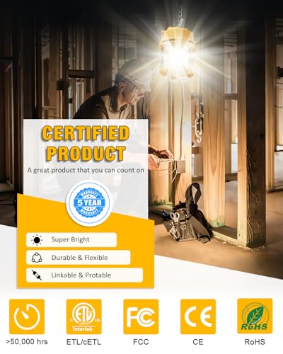 LED Temporary Work Light 60W 7800LM 5000K Construction Light - color: 60W
