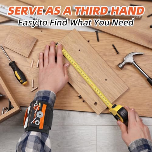 20-Magnet Tool Wristband for Holding Screws, Nails and Drill Bits, Comfortable & Heavy Duty, Great Gift Idea for Husband, Dad, Handyman, Carpenter or Woodworker