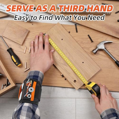 20-Magnet Tool Wristband for Holding Screws, Nails and Drill Bits, Comfortable & Heavy Duty, Great Gift Idea for Husband, Dad, Handyman, Carpenter or Woodworker