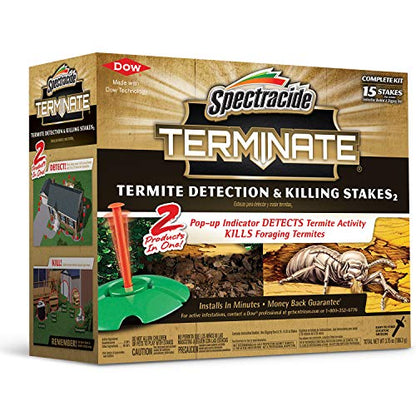 Spectracide Terminate Termite Detection & Killing Stakes, 15 Count - size: 1 Pack, style: Detection Stakes