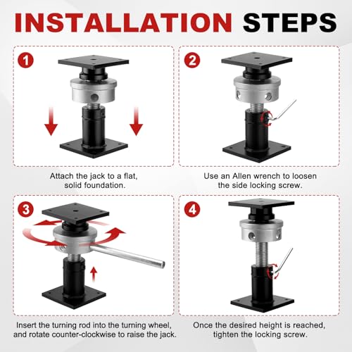 House Floor Jack, 6.5-9" Small Screw Jack, 22,046 lbs Basement Floor Jack - size: 1 PCS