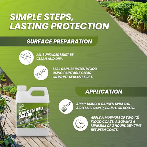 Raised Garden Bed Sealer, Non-Toxic, Plant-Based Formula, 32oz - size: 1 Quart (32 oz)