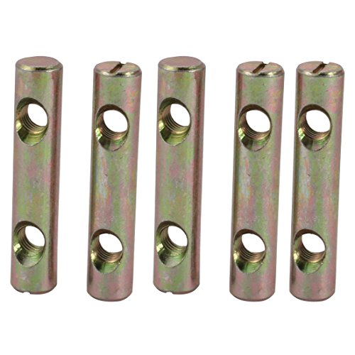 uxcell 5pcs M8x60mm Dual Hole Slotted Drive Cross Dowel Barrel Nut