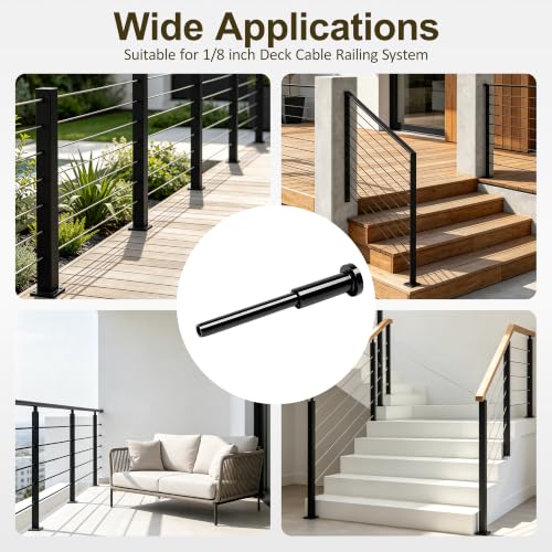 50-Pack 1/8" T316 Black Stainless Steel Invisible Cable Railing Kit