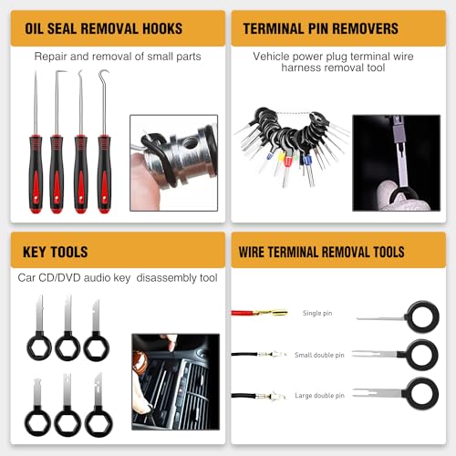 GOOACC 238Pcs Trim Removal Tool Auto Push Pin Bumper Retainer Clip Set - color: 120Pcs Clips + 118 Remover Black