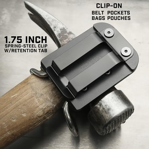Holstery HammerMaster | Hammer Holder Loop - Clip-On Tool Belt Holster Holds Hammers, Hatchet, or Mallet - style: HammerMaster Pro