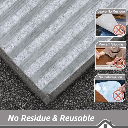 BEQHAUSE Non Slip Stair Treads for Wooden Steps 28" x 9", 4pcs, Charcoal - color: Charcoal - Geometric, size: 28 in X 9 in (4 Pieces)