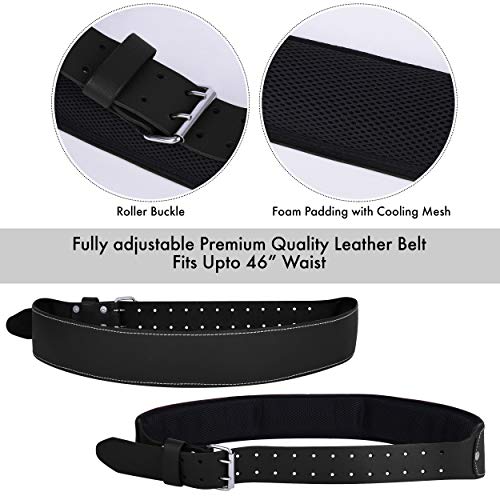 FUERI Construction Tool Belt Tool Rig for Men & Women, Leather Utility Belt Organizer with 17 Pockets, Full-Grain Leather, Double stitching and rivet reinforcement. - color: Black Tool Belt
