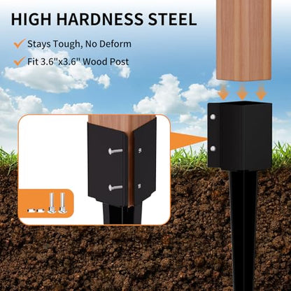 24 Inch 4x4 Fence Post Anchor Ground Spike (Fit 3.6"x3.6")