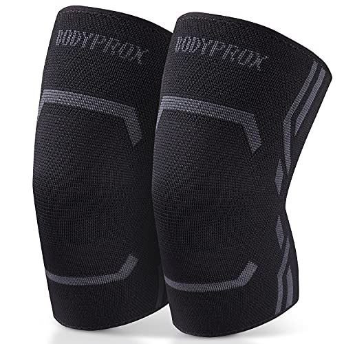 Bodyprox Knee Compression Sleeve for Men and Women (2 Pack), Knee Support Brace for Running and Work out (Large) - size: Large