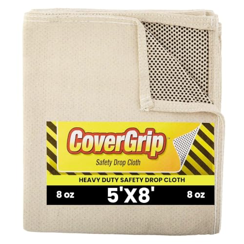 8 oz Canvas Safety Drop Cloth, 8' x 10', Off White - size: 8X10, style: 8 oz