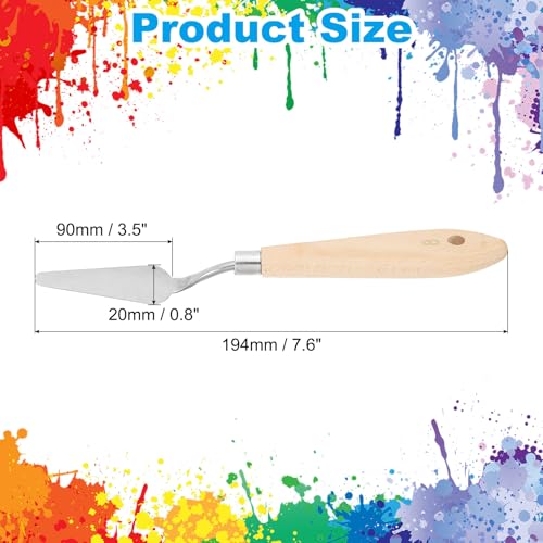 PATIKIL Art Spatula, No.8 20mm Stainless Steel Flexible Palette Knife Painting Knife Painting Spatula Oil Painting Mixing Scraper with Wood Handle for Canvas Acrylic Painting, Brown - style: No.8