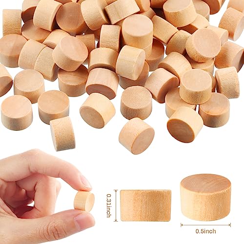 200-Piece 1/2 Inch Wooden Button Plugs - Flat Head Screw Hole Plugs - size: 1/2 Inch