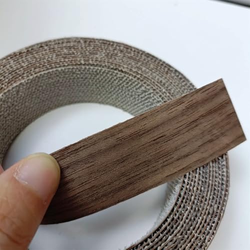 Black Walnut Wood Veneer Edge Banding Roll,1-1/2 inch X 13 ft Iron-On Pre-Glued Edging Tape with Hot Melt Adhesive,Ideal for Plywood, Furniture, Drawers, Shelves Renovation - color: Black Walnut, size: 1-1/2''×13ft