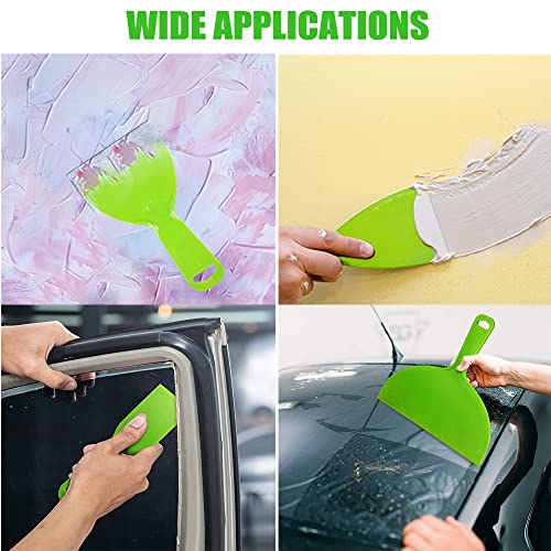 6 Inch Plastic Putty Knife, 3Pcs Flexible Paint Scraper Tool for Spackling - size: 6 inch