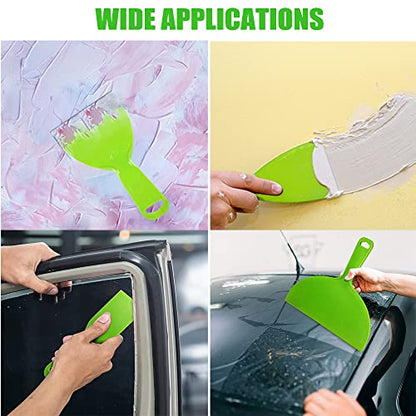6 Inch Plastic Putty Knife, 3Pcs Flexible Paint Scraper Tool for Spackling - size: 6 inch