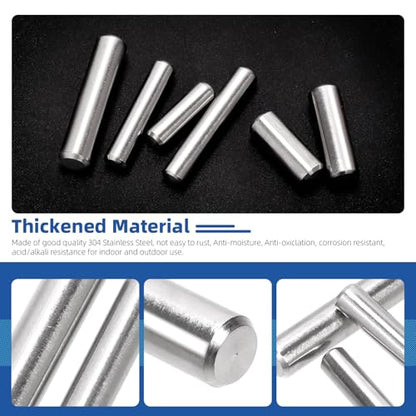 Glarks 60pcs 6/8/10mm Dowel Pins Kit, 12 Sizes 304 Stainless Steel Cylindrical Shelf Support Peg Pin Fasten Elements, Wood Bunk Bed Dowel Pins Shelf Pegs for Cabinet and Furniture Installation - size: M6 M8 M10