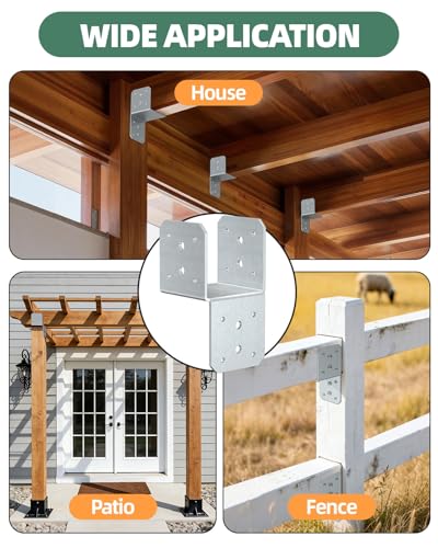 Heavy Duty Angle Brackets for 4x4，4x6 Post, Galvanized 8-Pack - color: Galvanized-8PCS