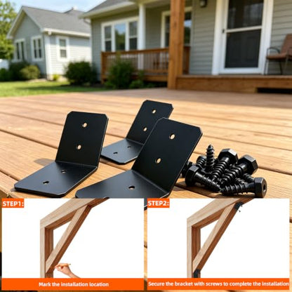 11"x5" Flush Inside 45 Degree Angle Bracket Connector Steel Tie Plate - 0.12" Thick Steel Joint Timber Connector for 6x6 8x8 10x10 Wood Post to Beam, Fixing Furniture(4Pack)