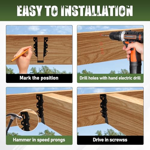 16 Pack 2x4 Joist Hanger Face Mount 20 Gauge Steel Deck Rafter Framing - size: 16 PCS, style: 2''X4''