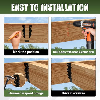 16 Pack 2x8 Joist Hanger Face Mount 20 Gauge Steel Deck Roof Framing Tie - size: 16 PCS, style: 2''X8''