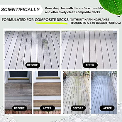 Wash Safe™ SPRAY & CLEAN Commercial-Strength Composite Deck Cleaner | Remove Black Stains | Cleans Up to 1,500 sq. ft. | Deep Set Cleaning, 1 Gal.