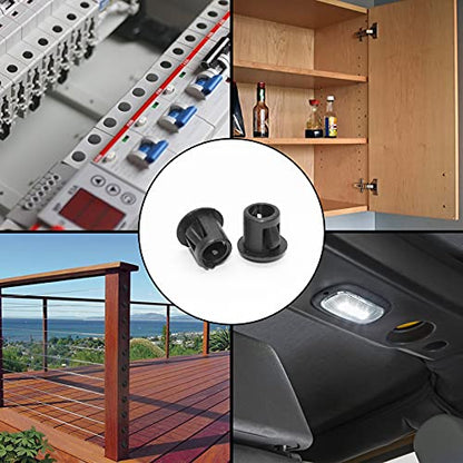 30PCS 8mm 5/16", Black Hole Plugs Plastic - color: Black, size: 8mm (5/16")