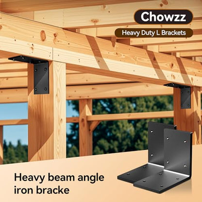 2 Pcs 6x6 Post to Beam Corner Brackets for Wood,Thickness 6mm