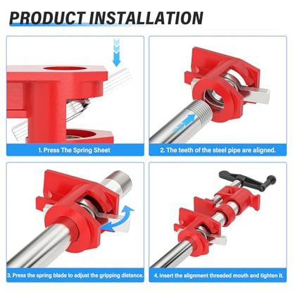 Heavy Duty Pipe Clamp, 3/4 inch 2-Pack - Cast Iron Quick Release Clamps for Woodworking, Workshop, Construction and Home Improvement Projects