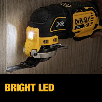 DEWALT 20V MAX XR Oscillating Multi-Tool Cordless, Variable Speed Brushless Motor Multitool with LED Light, Extended Runtime, Includes Two Wood Cutting Blades, Tool Only (DCS356B) (Pack of 4) - style: Tool Only (Pack of 4)