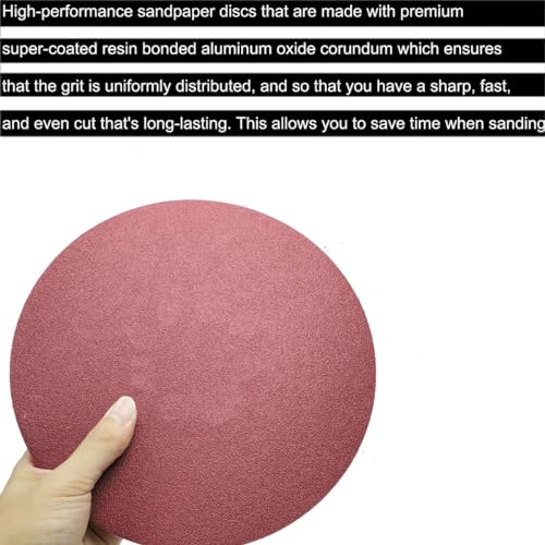 50 Pack 7 Inch 240 Grit Hook-and-Loop Sanding Discs Sandpaper -7" Aluminum Oxide Sander Paper Grinding Polishing for Random Orbit Drywall Sander - style: 240 Grit