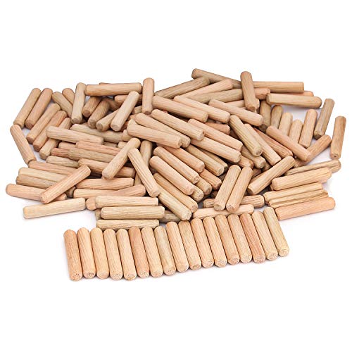 ZOENHOU 1000 PCS 5/16" x 1 1/2" Wooden Dowel Pins, Straight Dowel Rods Made of Hard Wood, Fluted Wood Dowel Plugs with Beveled Ends Tapered for Easy Insertion, Accessory Kit for Woodworking Furniture - size: 5/16" x 1 1/2"