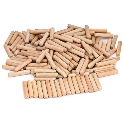 ZOENHOU 1000 PCS 5/16" x 1 1/2" Wooden Dowel Pins, Straight Dowel Rods Made of Hard Wood, Fluted Wood Dowel Plugs with Beveled Ends Tapered for Easy Insertion, Accessory Kit for Woodworking Furniture - size: 5/16" x 1 1/2"