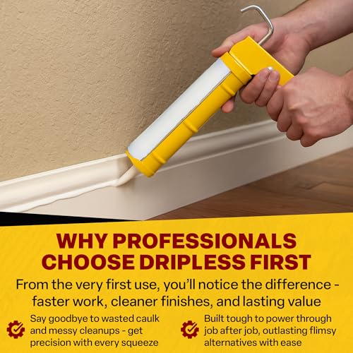 CAULK GUN Dripless Consumer Grade Smooth Round Rod Caulk Gun C150 | Dripless Metal Caulking Gun for 10oz Sealant and Adhesive Silicone Cartridges or Tubes | 5:1 Thrust Ratio CAULK GUN ECON 5:1 10OZ - size: Consumer