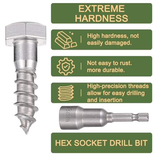 25 Pcs 5/16" x1-1/4 Hex Head Lag Screws for Flower Stands Outdoor - size: 5/16"x1-1/4"