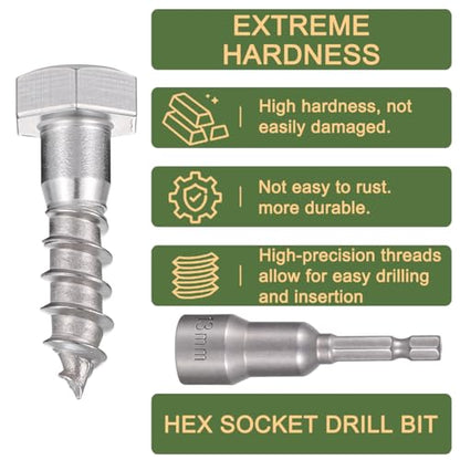 25 Pcs 5/16" x1-1/4 Hex Head Lag Screws for Flower Stands Outdoor - size: 5/16"x1-1/4"