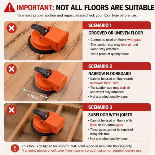 Laminate Floor Gap Fixer Tool, Heavy Duty Suction Cup Repair