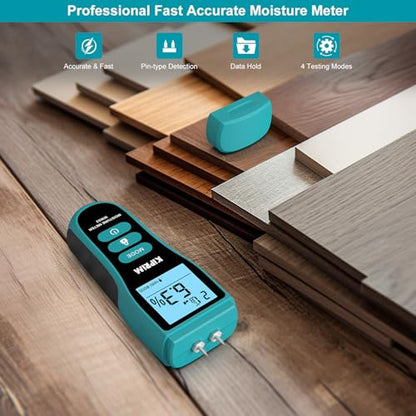 Kiprim WM02 Digital Pin-Type Moisture Detector,LCD Display,Hold Function