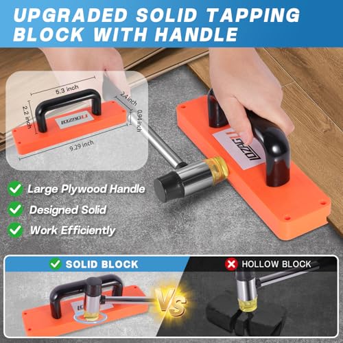 43-Piece Laminate Flooring Tools, LVP installation kit, Vinyl Flooring Tools, Tapping Block with Handle, Spacers, Double-Faced Mallet and Pull Bar