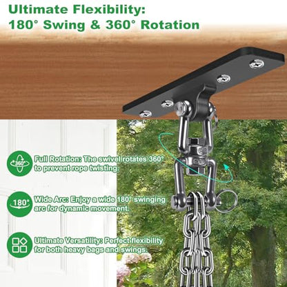 SELEWARE Heavy Duty Punching Bag Hanger, Steel I Beam Clamp for Heavy Bag - color: H: Ceiling Mount Punching Bag Hanger with Chain
