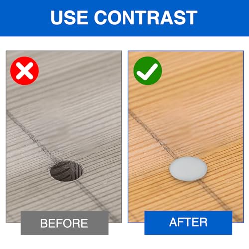 LOGJAM 300 Pcs 5 Size Plastic Hole Plugs Cover, 1/5" 1/4" 5/16" 3/8" 1/2" Round Hole Plug, Screw Caps for Furniture Cabinet