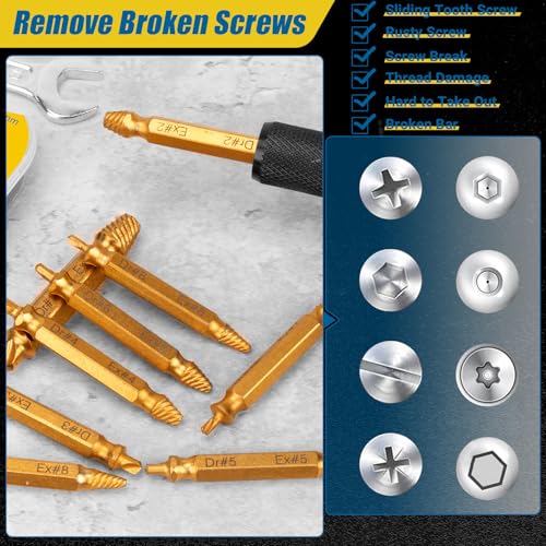 10 PCS Damaged Screw Extractor Set, Gifts for Men - size: 10 Pieces