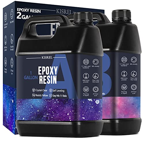 2Gallon Epoxy Resin Kit,Clear Resin No Yellowing No Bubble for Molds&Craft - size: 2Gallon