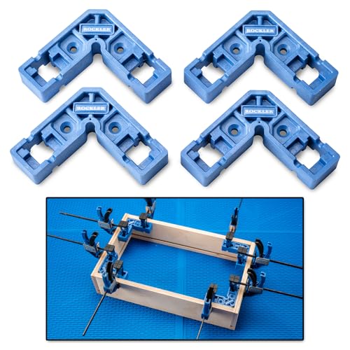 Rockler Clamp-It Mini Assembly Squares 4-Pack - 90 Degree Clamping Squares for Woodworking - Corner Square Clamp for Boxes Drawers Frames, Positioning Squares, Right Angle Clamp Tool.