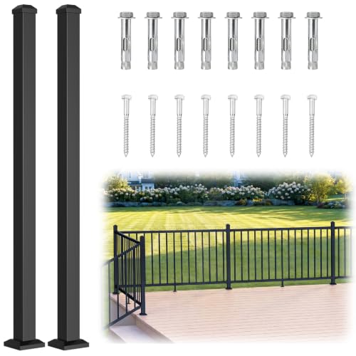 2 Pack 39in x 2in Modular Real Aluminum Deck Railing Post for Deck - color: The Post 39in - 2Pack